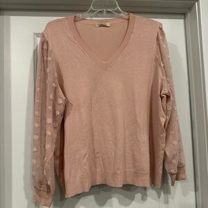 Elegant Pink V-Neck Blouse